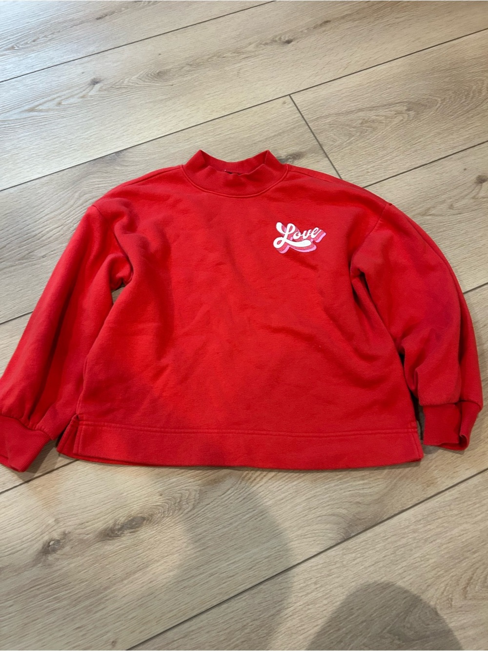 Old Navy Red Crewneck Sweatshirt with 'Love' Script